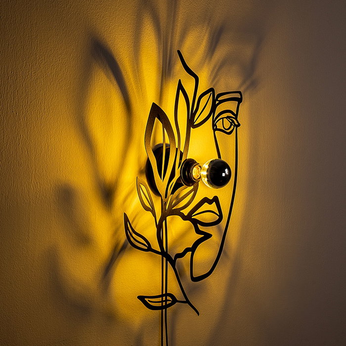 Opviq Lámpara de pared Flower Faced negra Opviq Lámpara de pared Flower Faced negra
